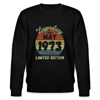Legendary since May 1973 - Geburtstag - Stanley/Stella Unisex Bio-Sweatshirt CHANGER  - Schwarz - Vorne - Nik (191cm) & Marisol (170cm)