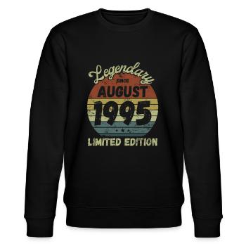 Legendary since August 1995 - Geburtstag - Stanley/Stella Unisex Bio-Sweatshirt CHANGER  - Schwarz - Vorne - Nik (191cm) & Marisol (170cm)
