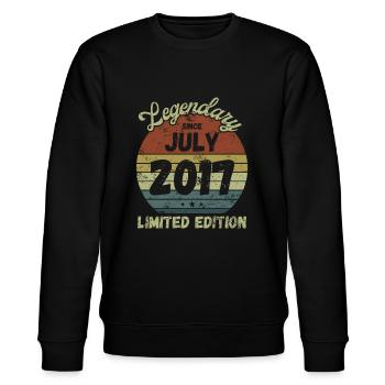 Legendary since July 2017 - Birthday - Stanley/Stella CHANGER Unisex Organic Sweatshirt - black - Front - Nik (191cm) & Marisol (170cm)