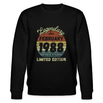 Legendary since February 1988 - Geburtstag - Stanley/Stella Unisex Bio-Sweatshirt CHANGER  - Schwarz - Vorne - Nik (191cm) & Marisol (170cm)
