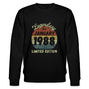 Legendary since January 1988 - Geburtstag - Stanley/Stella Unisex Bio-Sweatshirt CHANGER  - Schwarz - Vorne - Nik (191cm) & Marisol (170cm)