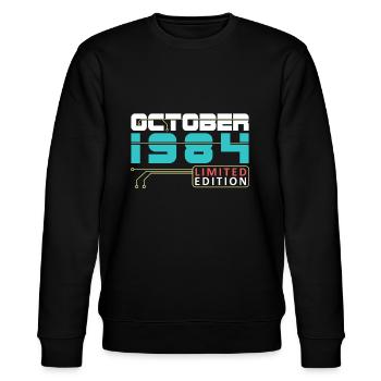 October 1984 - Birthday in October - Stanley/Stella CHANGER Unisex Organic Sweatshirt - black - Front - Nik (191cm) & Marisol (170cm)