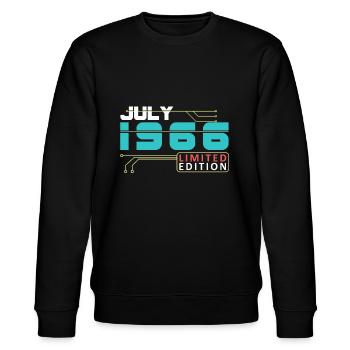 July 1966 - Geburtstag im Juli - Stanley/Stella Unisex Bio-Sweatshirt CHANGER  - Schwarz - Vorne - Nik (191cm) & Marisol (170cm)