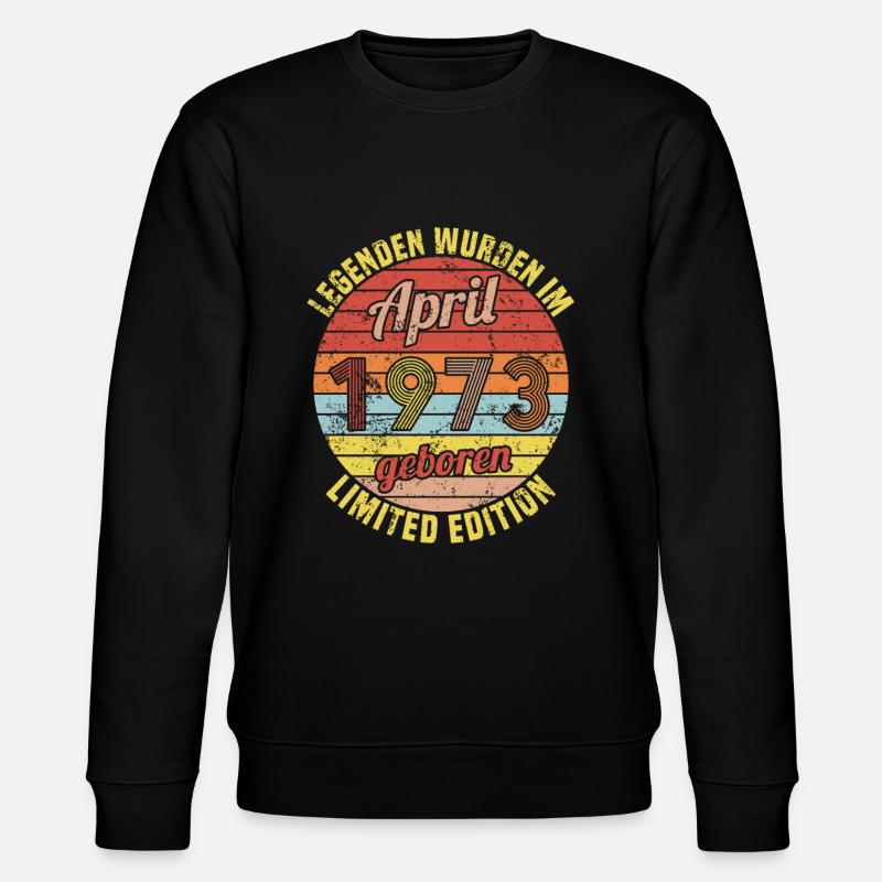 Legenden wurden im April 1973 geboren - Stanley/Stella Unisex Bio-Sweatshirt CHANGER  - Schwarz