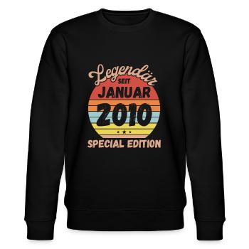 Januar 2010 - Geburtstag im Januar - Stanley/Stella Unisex Bio-Sweatshirt CHANGER  - Schwarz - Vorne - Nik (191cm) & Marisol (170cm)