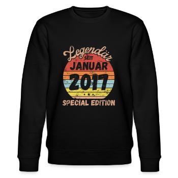 Januar 2017 - Geburtstag im Januar - Stanley/Stella Unisex Bio-Sweatshirt CHANGER  - Schwarz - Vorne - Nik (191cm) & Marisol (170cm)