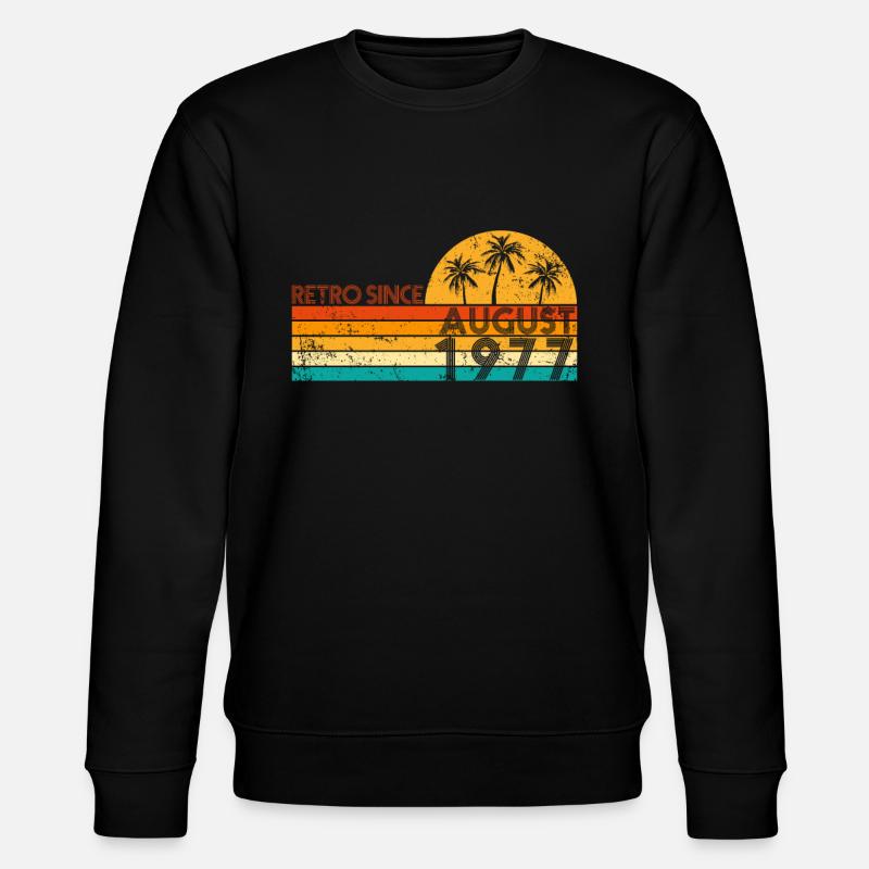Retro since August 1977 - Geburtstag im August - Stanley/Stella Unisex Bio-Sweatshirt CHANGER - Schwarz