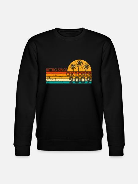 Retro since Oktober 2009 - Geburtstag im Oktober - Stanley/Stella Unisex Bio-Sweatshirt CHANGER  - Schwarz