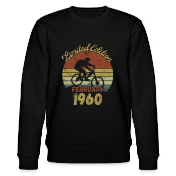 Anniversaire Vélo Vélo Février 1960 - Sweat bio CHANGER Stanley/Stella Unisexe - noir - Devant - Nik (191cm) & Marisol (170cm)