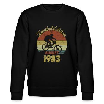 Anniversaire Vélo Vélo Août 1983 - Sweat bio CHANGER Stanley/Stella Unisexe - noir - Devant - Nik (191cm) & Marisol (170cm)