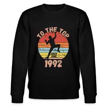 Geburtstag Klettern Bouldern seit Juni 1992 - Stanley/Stella Unisex Bio-Sweatshirt CHANGER  - Schwarz - Vorne - Nik (191cm) & Marisol (170cm)
