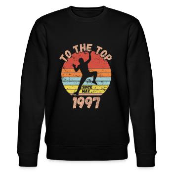 Geburtstag Klettern Bouldern seit Mai 1997 - Stanley/Stella Unisex Bio-Sweatshirt CHANGER  - Schwarz - Vorne - Nik (191cm) & Marisol (170cm)