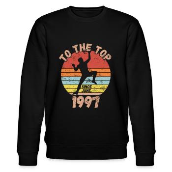 Geburtstag Klettern Bouldern seit Juni 1997 - Stanley/Stella Unisex Bio-Sweatshirt CHANGER  - Schwarz - Vorne - Nik (191cm) & Marisol (170cm)
