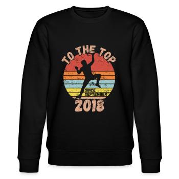 Birthday Climbing Bouldering since September 2018 - Stanley/Stella CHANGER Unisex Organic Sweatshirt - black - Front - Nik (191cm) & Marisol (170cm)