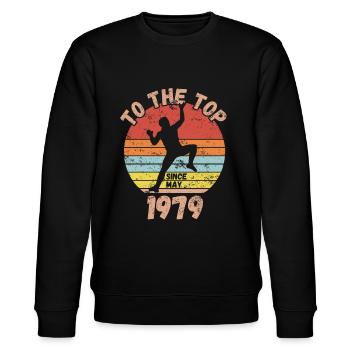 Geburtstag Klettern Bouldern seit Mai 1979 - Stanley/Stella Unisex Bio-Sweatshirt CHANGER  - Schwarz - Vorne - Nik (191cm) & Marisol (170cm)
