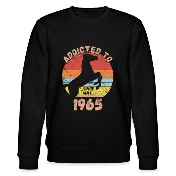 Geburtstag Pferde Reiten Mai 1965 - Stanley/Stella Unisex Bio-Sweatshirt CHANGER  - Schwarz - Vorne - Nik (191cm) & Marisol (170cm)