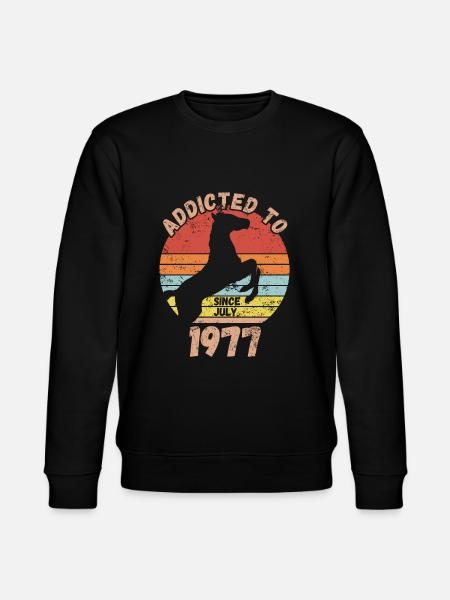 Geburtstag Pferde Reiten Juli 1977 - Stanley/Stella Unisex Bio-Sweatshirt CHANGER - Schwarz