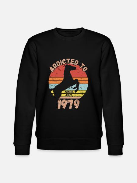 Birthday Horses Riding July 1979 - Stanley/Stella CHANGER Unisex Organic Sweatshirt - black