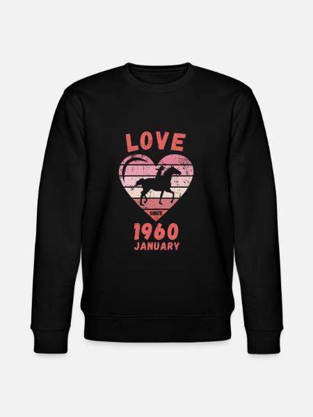Love Pferde Reiten Geburtstag Januar 1960 - Stanley/Stella Unisex Bio-Sweatshirt CHANGER - Schwarz