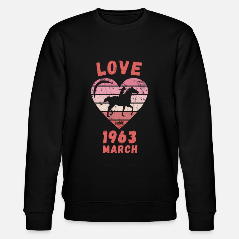 Amour équitation anniversaire Mars 1963 - Sweat bio CHANGER Stanley/Stella Unisexe - noir