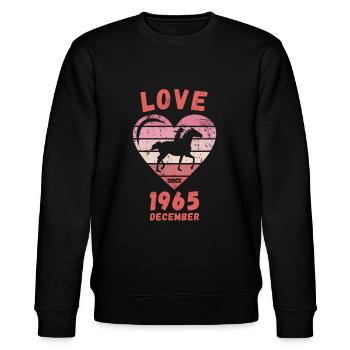 Love Pferde Reiten Geburtstag Dezember 1965 - Stanley/Stella Unisex Bio-Sweatshirt CHANGER  - Schwarz - Vorne - Nik (191cm) & Marisol (170cm)