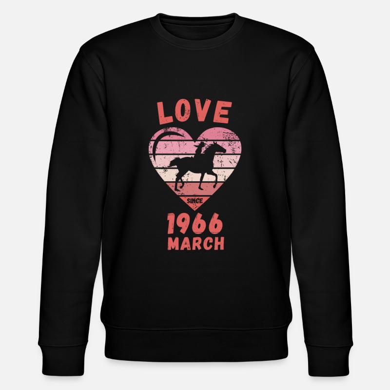 Amour équitation anniversaire Mars 1966 - Sweat bio CHANGER Stanley/Stella Unisexe - noir