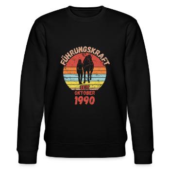 Führungskraft Reiten Geburtstag Oktober 1990 - Stanley/Stella Unisex Bio-Sweatshirt CHANGER  - Schwarz - Vorne - Nik (191cm) & Marisol (170cm)