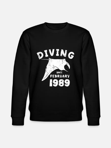 Taucher Geburtstag - Diving since February 1989 - Stanley/Stella Unisex Bio-Sweatshirt CHANGER - Schwarz