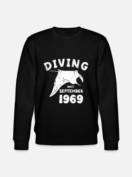 Taucher Geburtstag - Diving since September 1969 - Stanley/Stella Unisex Bio-Sweatshirt CHANGER  - Schwarz