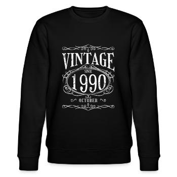 Anniversaire - Millésime depuis Octobre 1990 - Sweat bio CHANGER Stanley/Stella Unisexe - noir - Devant - Nik (191cm) & Marisol (170cm)
