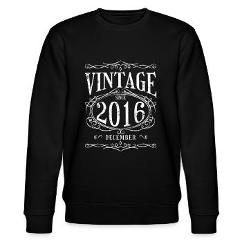 Birthday - Vintage since December 2016 - Stanley/Stella CHANGER Unisex Organic Sweatshirt - black - Front - Nik (191cm) & Marisol (170cm)