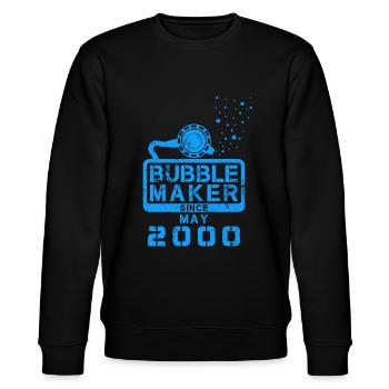 Plongeur Anniversaire Bubblemaker depuis mai 2000 - Sweat bio CHANGER Stanley/Stella Unisexe - noir - Devant - Nik (191cm) & Marisol (170cm)
