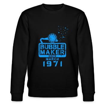 Diver Birthday Bubblemaker since March 1971 - Stanley/Stella CHANGER Unisex Organic Sweatshirt - black - Front - Nik (191cm) & Marisol (170cm)