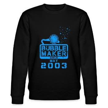 Plongeur Birthday Bubblemaker depuis mai 2003 - Sweat bio CHANGER Stanley/Stella Unisexe - noir - Devant - Nik (191cm) & Marisol (170cm)