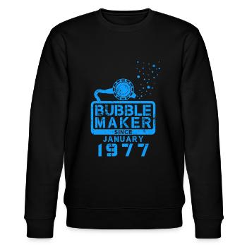 Plongeur Birthday Bubblemaker depuis janvier 1977 - Sweat bio CHANGER Stanley/Stella Unisexe - noir - Devant - Nik (191cm) & Marisol (170cm)