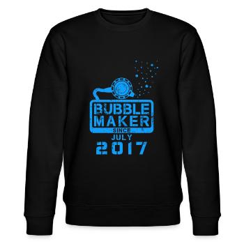 Taucher Geburtstag Bubblemaker seit Juli 2017 - Stanley/Stella Unisex Bio-Sweatshirt CHANGER  - Schwarz - Vorne - Nik (191cm) & Marisol (170cm)
