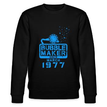 Diver Birthday Bubblemaker since March 1977 - Stanley/Stella CHANGER Unisex Organic Sweatshirt - black - Front - Nik (191cm) & Marisol (170cm)