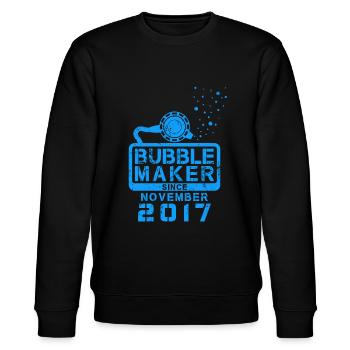 Taucher Geburtstag Bubblemaker seit November 2017 - Stanley/Stella Unisex Bio-Sweatshirt CHANGER  - Schwarz - Vorne - Nik (191cm) & Marisol (170cm)