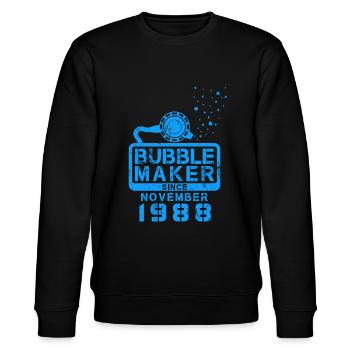 Plongeur Birthday Bubblemaker depuis novembre 1988 - Sweat bio CHANGER Stanley/Stella Unisexe - noir - Devant - Nik (191cm) & Marisol (170cm)