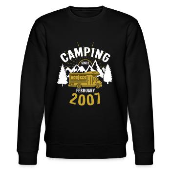 Anniversaire: Camping depuis février 2007 Camping-car - Sweat bio CHANGER Stanley/Stella Unisexe - noir - Devant - Nik (191cm) & Marisol (170cm)