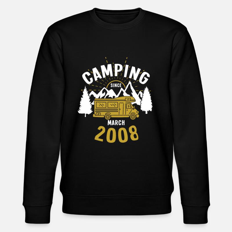 Camping since March 2008 - Stanley/Stella Unisex Bio-Sweatshirt CHANGER  - Schwarz
