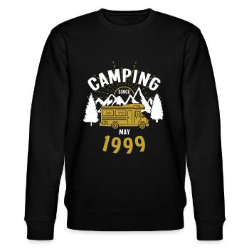 Anniversaire: Camping depuis mai 1999 Camping-car - Sweat bio CHANGER Stanley/Stella Unisexe - noir - Devant - Nik (191cm) & Marisol (170cm)