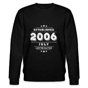 Geburtstag im Juli 2006 - July - Stanley/Stella Unisex Bio-Sweatshirt CHANGER  - Schwarz - Vorne - Nik (191cm) & Marisol (170cm)