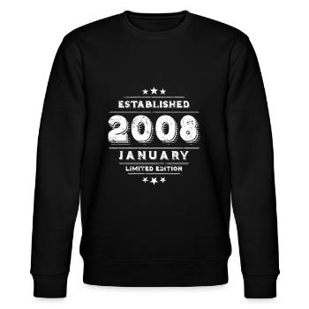 Birthday in January 2008 - January - Stanley/Stella CHANGER Unisex Organic Sweatshirt - black - Front - Nik (191cm) & Marisol (170cm)
