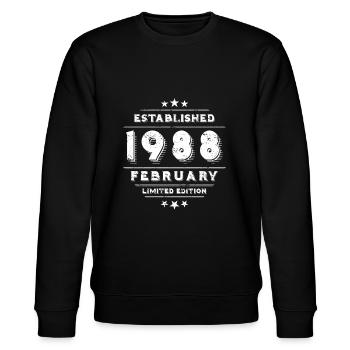 Geburtstag im Februar 1988 - February - Stanley/Stella Unisex Bio-Sweatshirt CHANGER  - Schwarz - Vorne - Nik (191cm) & Marisol (170cm)