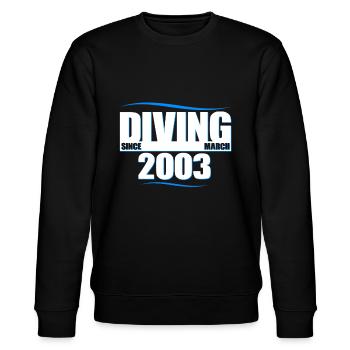 Diver Birthday - Plongée depuis mars 2003 - Sweat bio CHANGER Stanley/Stella Unisexe - noir - Devant - Nik (191cm) & Marisol (170cm)