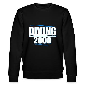 Taucher Geburtstag - Diving since December 2008 - Stanley/Stella Unisex Bio-Sweatshirt CHANGER  - Schwarz - Vorne - Nik (191cm) & Marisol (170cm)