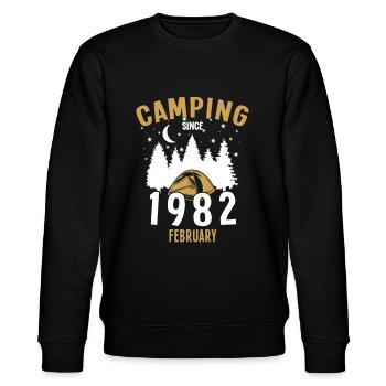 Anniversaire: Camping depuis février 1982 Camping - Sweat bio CHANGER Stanley/Stella Unisexe - noir - Devant - Nik (191cm) & Marisol (170cm)