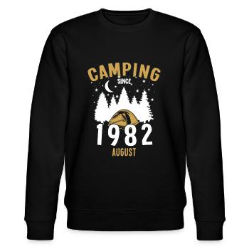 Anniversaire: Camping depuis août 1982 Camping - Sweat bio CHANGER Stanley/Stella Unisexe - noir - Devant - Nik (191cm) & Marisol (170cm)