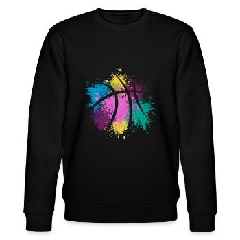 Farbenfrohes Design für Basketball Spieler - Stanley/Stella Unisex Bio-Sweatshirt CHANGER  - Schwarz - Vorne - Nik (191cm) & Marisol (170cm)